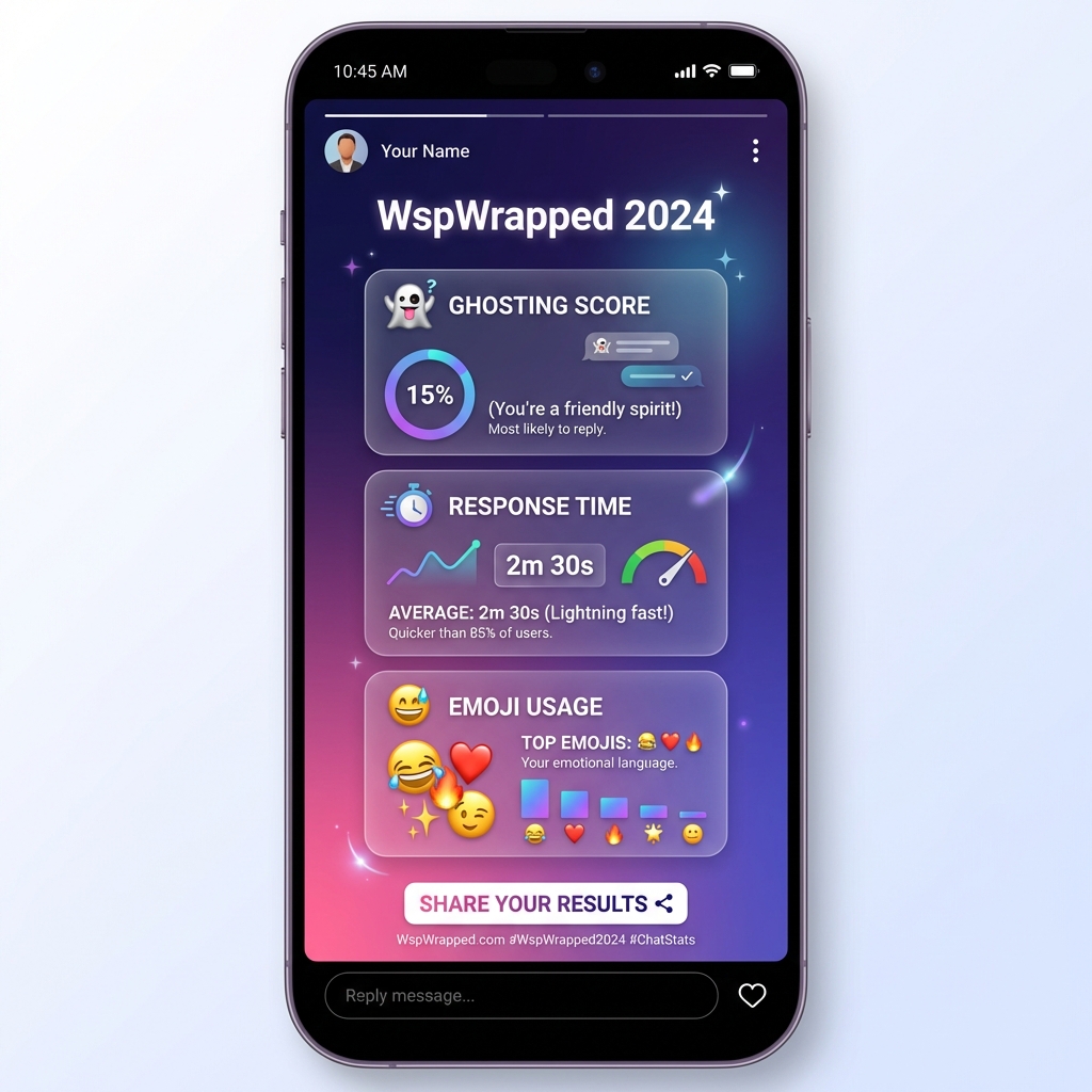 Vista previa de Story con estadísticas de WhatsApp exportadas en HD